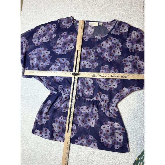 Erin Fetherston Sheer Purple Blouse Dolman Sleeves Sz XS - Picture 4 of 7